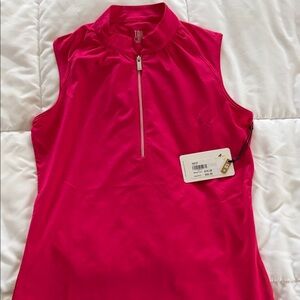 Tail Women's Sleeveless Zip Golf Tank in Fuchsia
